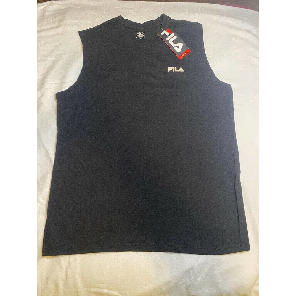 Fila Men's Size Medium Workout Training Shirt Sleeveless Tank Top Loose Fit Blk￼